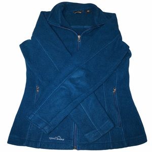 Eddie Bauer blue fleece jacket zip up Small
